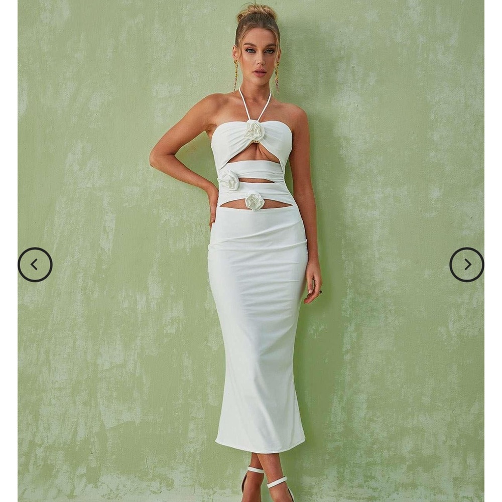 Mew Mews Dorcas Halterneck Cutout Midi Dress